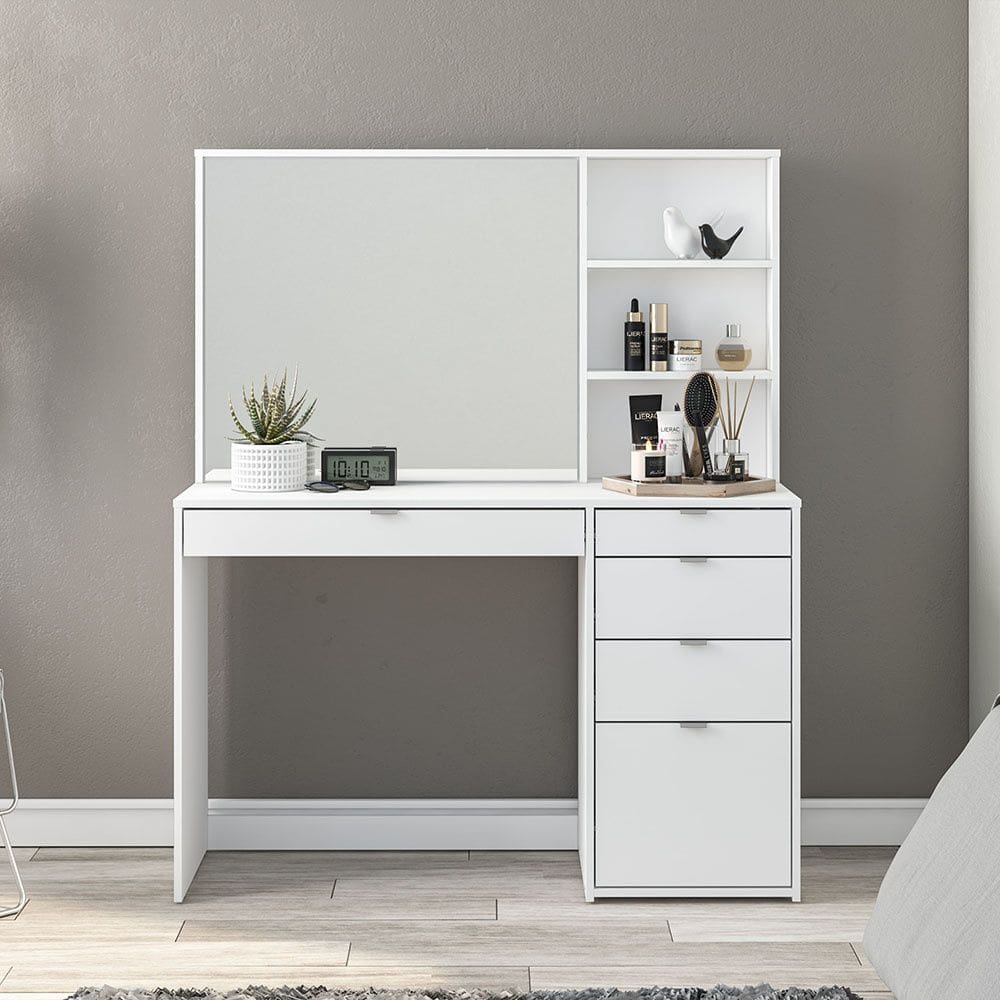 Penteadeira Blum 5 Gavetas 3 Nichos Branco Politorno Móveis