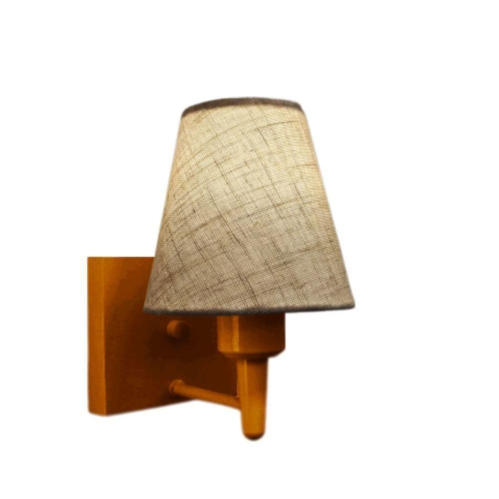 Arandela Quadrada Md-2034 Cobre Cúpula Em Tecido Cone Rustico Bege - Bivolt