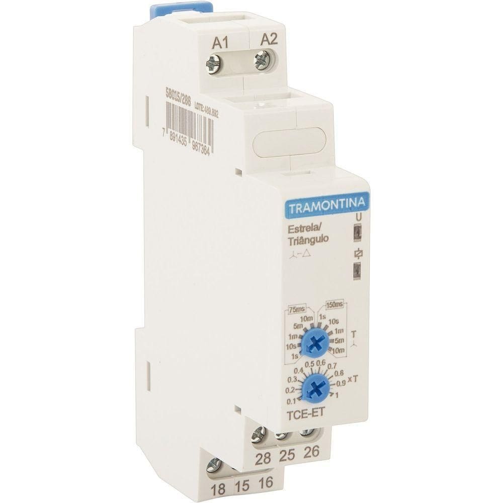 Relé Temporizador Estrela-triângulo 24-240 V 1s A 10m Ac-dc 8 A Ac-1 Ou 2 A Ac-15