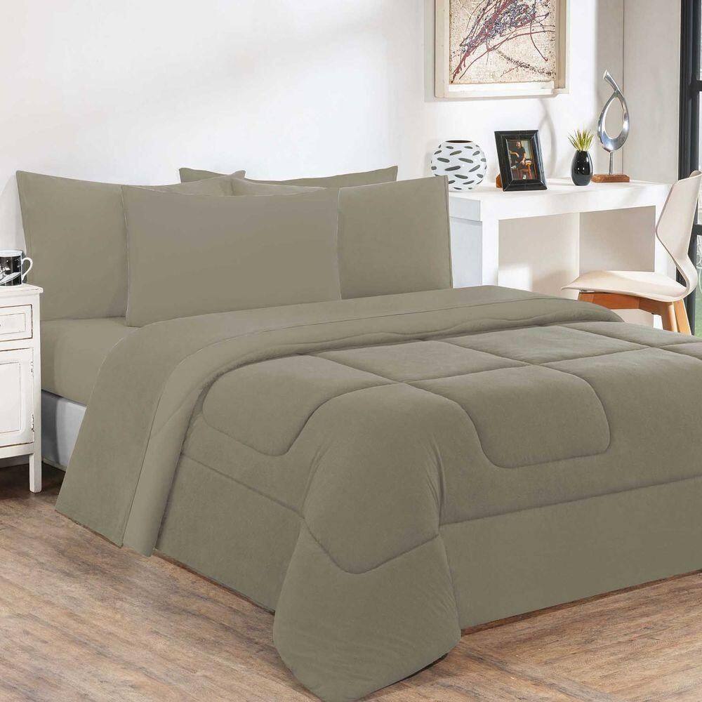 Kit Edredom + Jogo De Lençol Malha 100% Algodão Gran Moratta