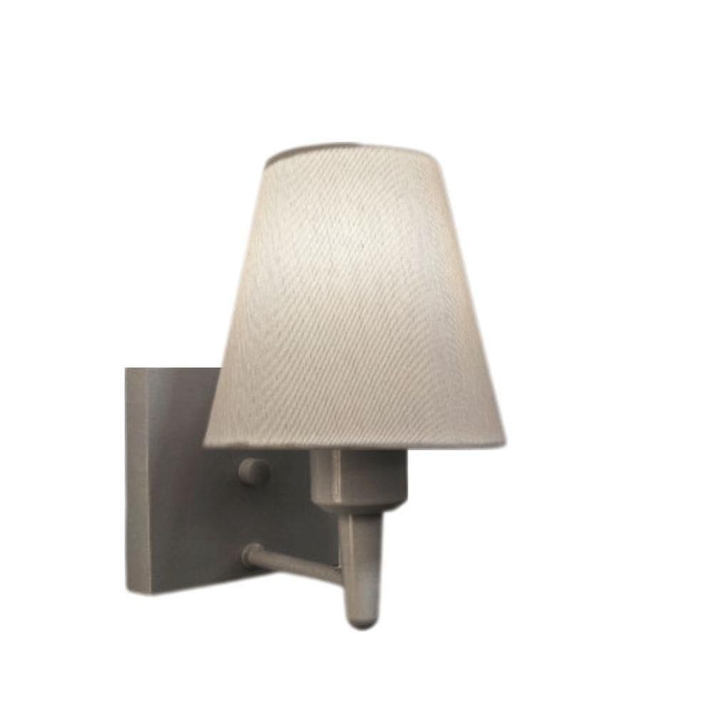 Arandela Quadrada Md-2034 Cinza Cúpula Em Tecido Cone Branca - Bivolt