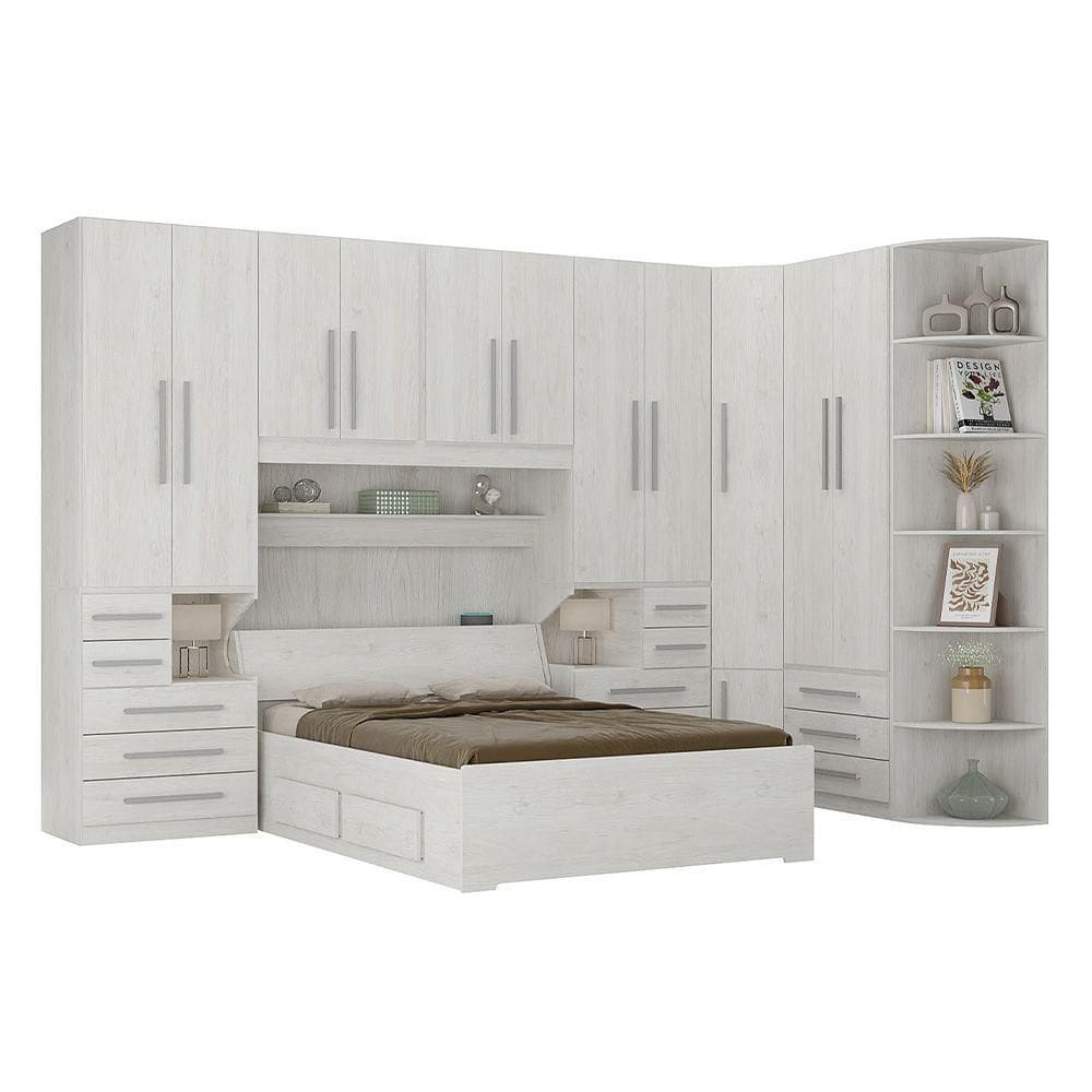 Dormitório De Casal Sem Cama 1344s Carvalho Claro