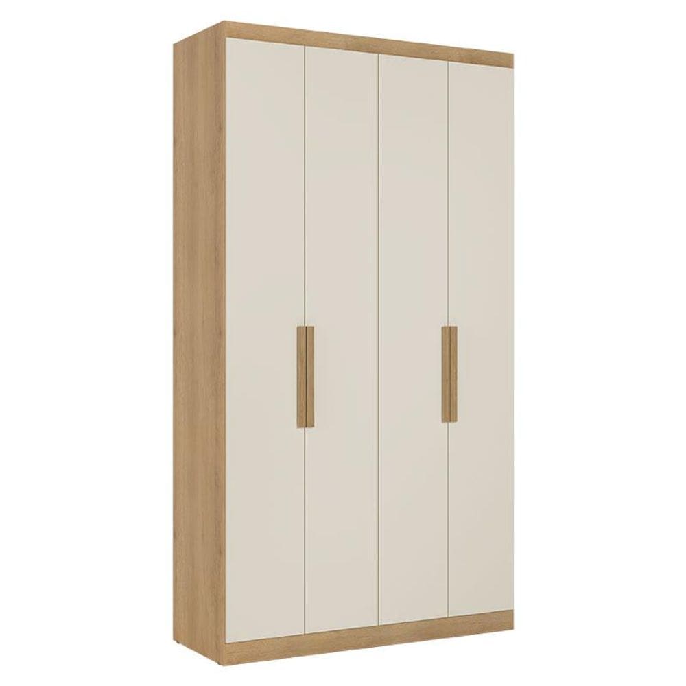Guarda Roupa Soleiro Milan 4 Portas Capuccino Off White Acetinado - THB