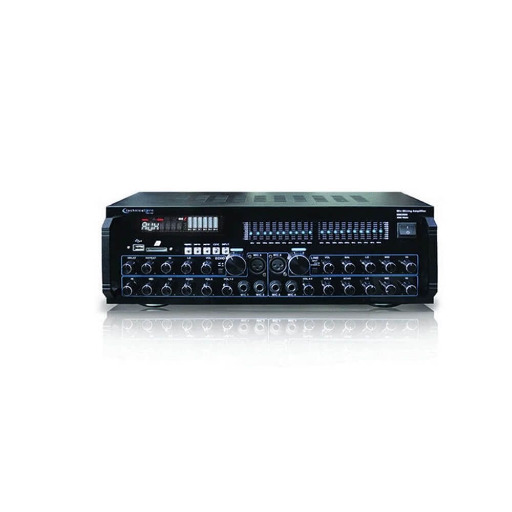 Amplificador de mistura Technical Pro Pro Mic com 6 entradas de microfone USB/SD