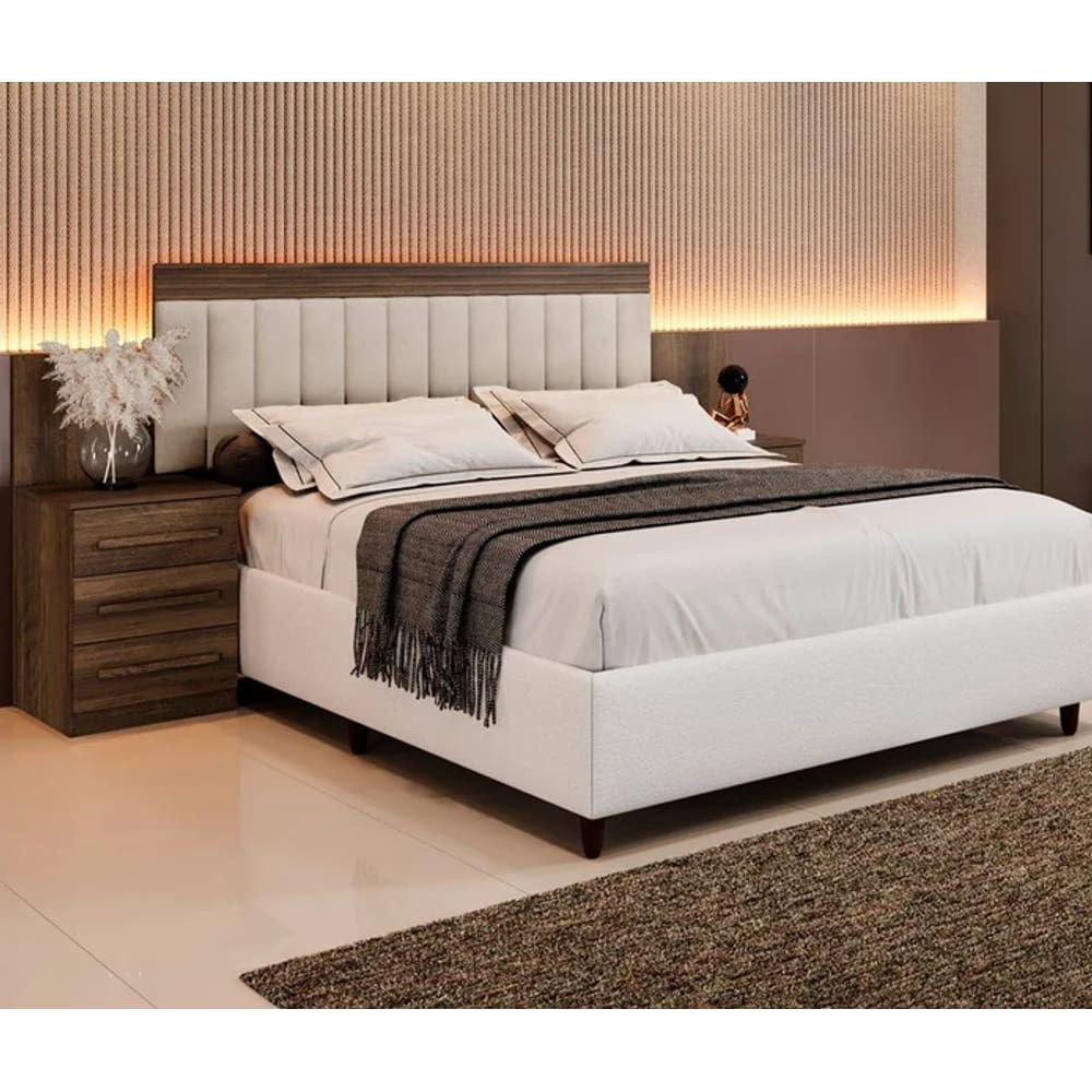 Cabeceira Extensiva Estofada Império Imbuia - Benetil