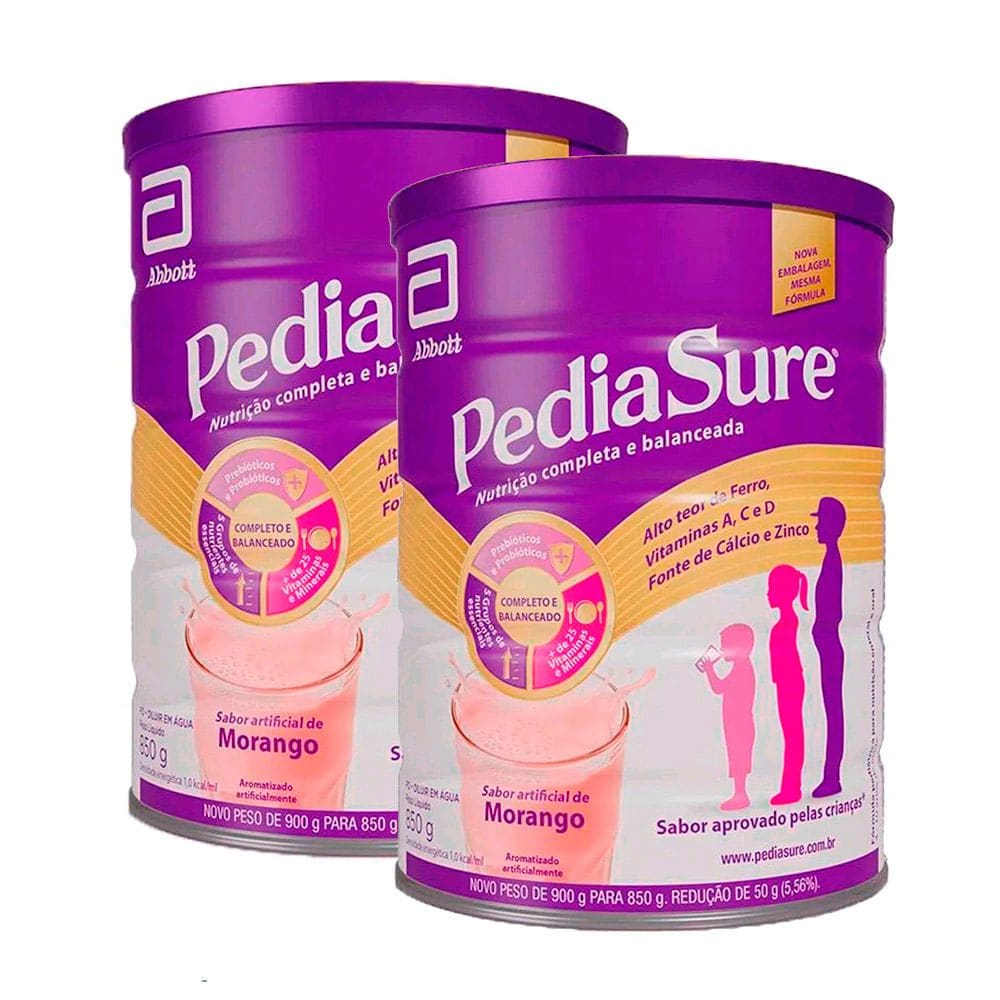 PediaSure Morango 850g | Kit com duas unidades