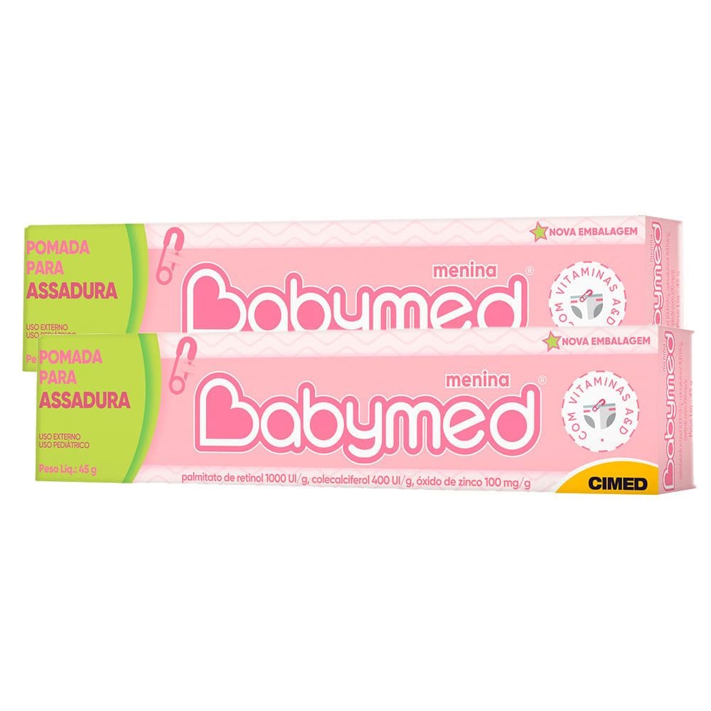 Kit 2 Assaduras Babymed Rosa Pomada Para Assaduras 45g