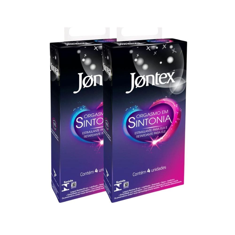 Kit 2 Preservativo Jontex em Sintonia 4 Unidades