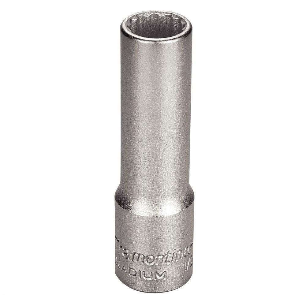 Soquete Estriado Longo Em Aço Cromo Vanádio 12 Mm - Encaixe 1/2” Tramontina Pro Tramontina