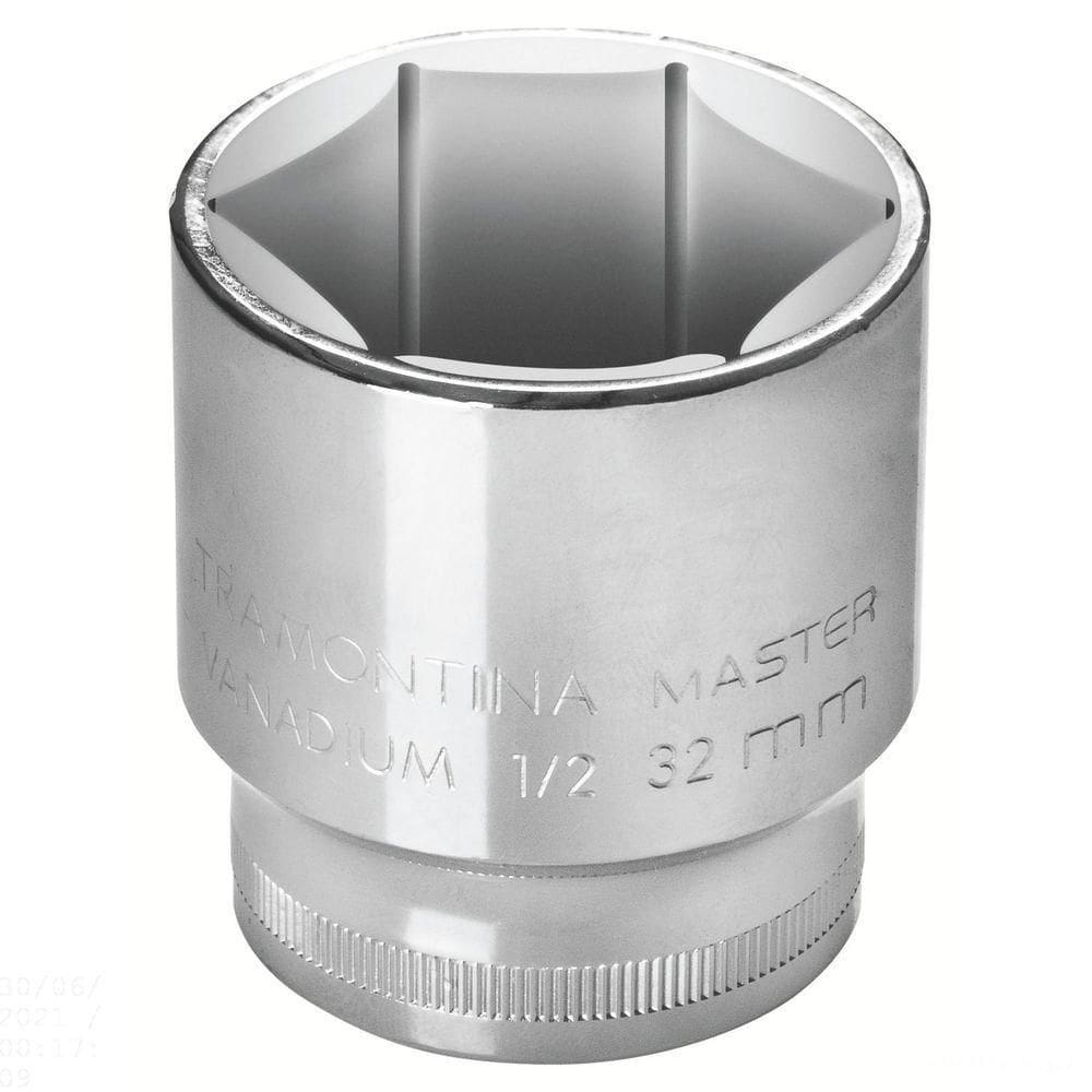 Soquete Sextavado 24 Mm Encaixe 1/2” Tramontina Em Aço Cromo Vanádio Com Acabamento Cromado Tramontina