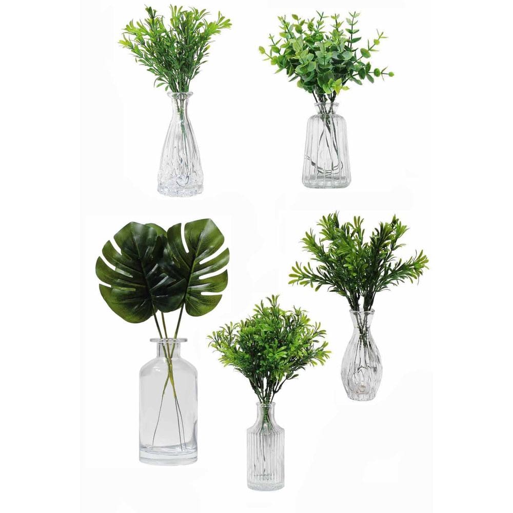 Kit 15 Vasos em Vidro Vasinho Planta 5 Modelos Diferentes