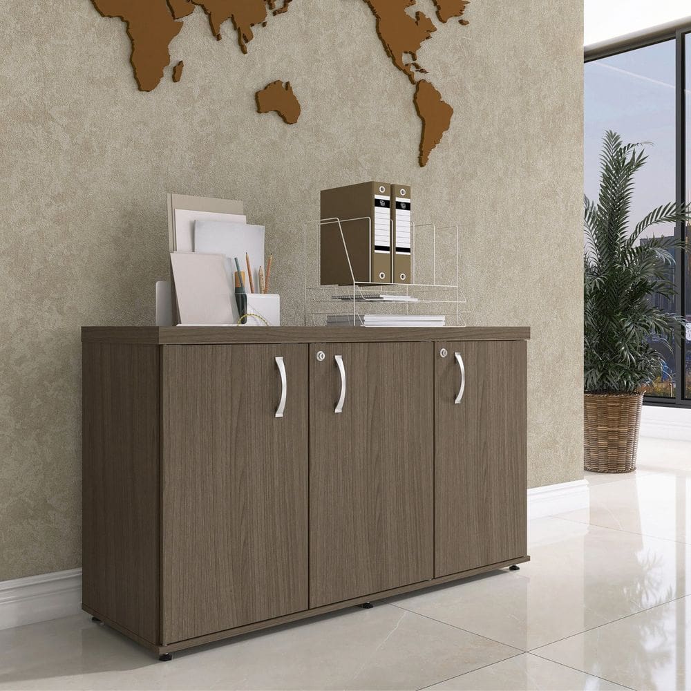 Armário 3 Portas Pivotante Credenza Walnut
