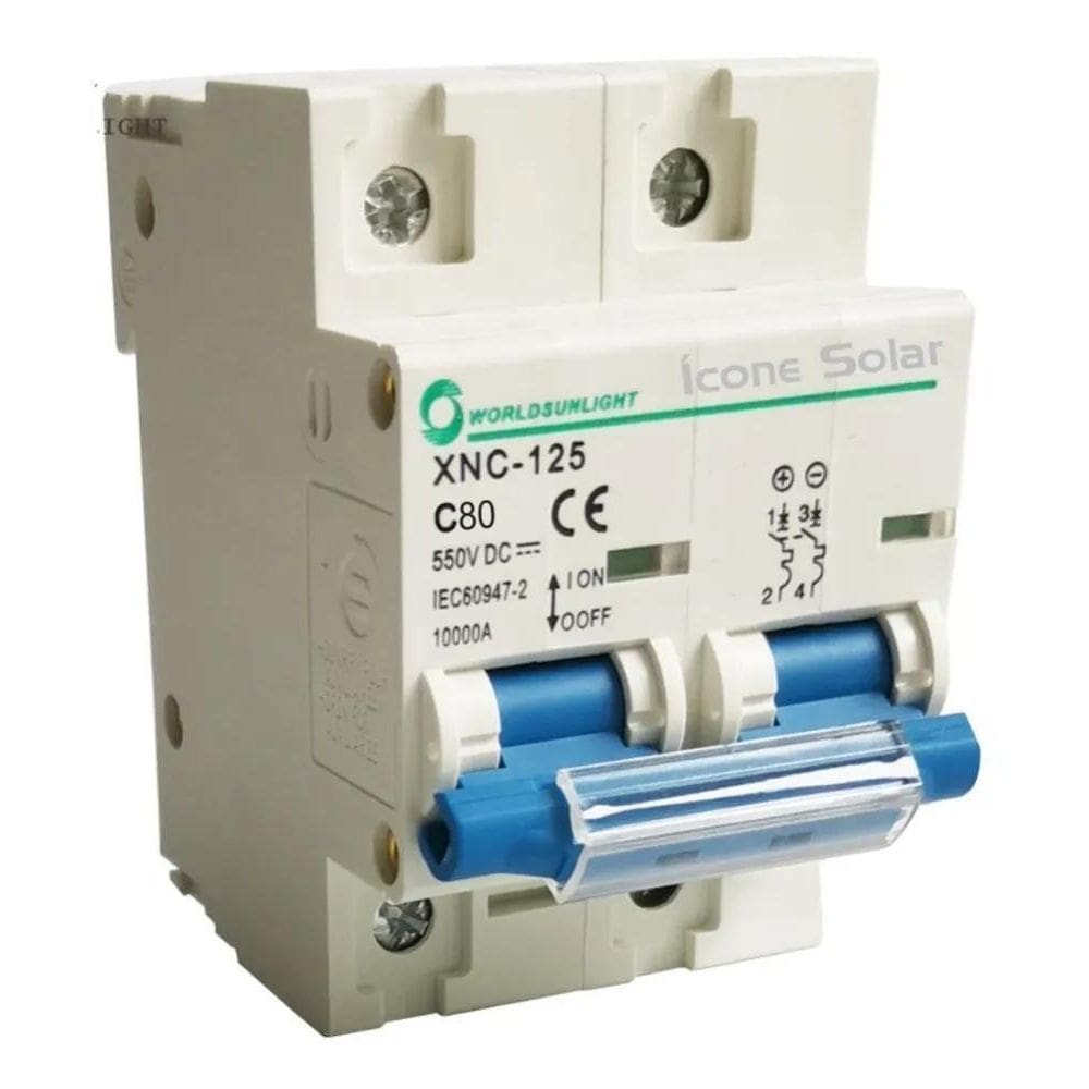 3X Disjuntor Dc Cc 80A / 100A / 125A -550V - Solar Fotovolta