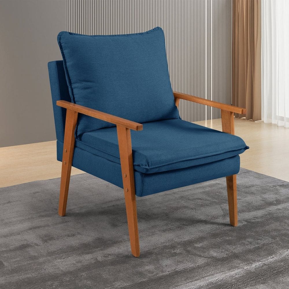 Poltrona Decoratva para Sala de Estar Efatá Azul