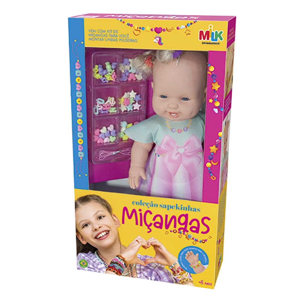 Boneca Sapekinha Miçangas Milk