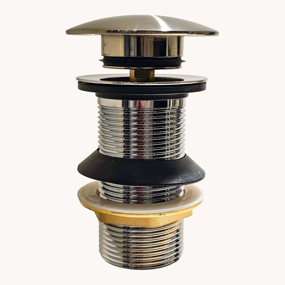 Válvula para Lavatório e Banheiro Click Premium Inox Escovado Konnen Metais Escovado