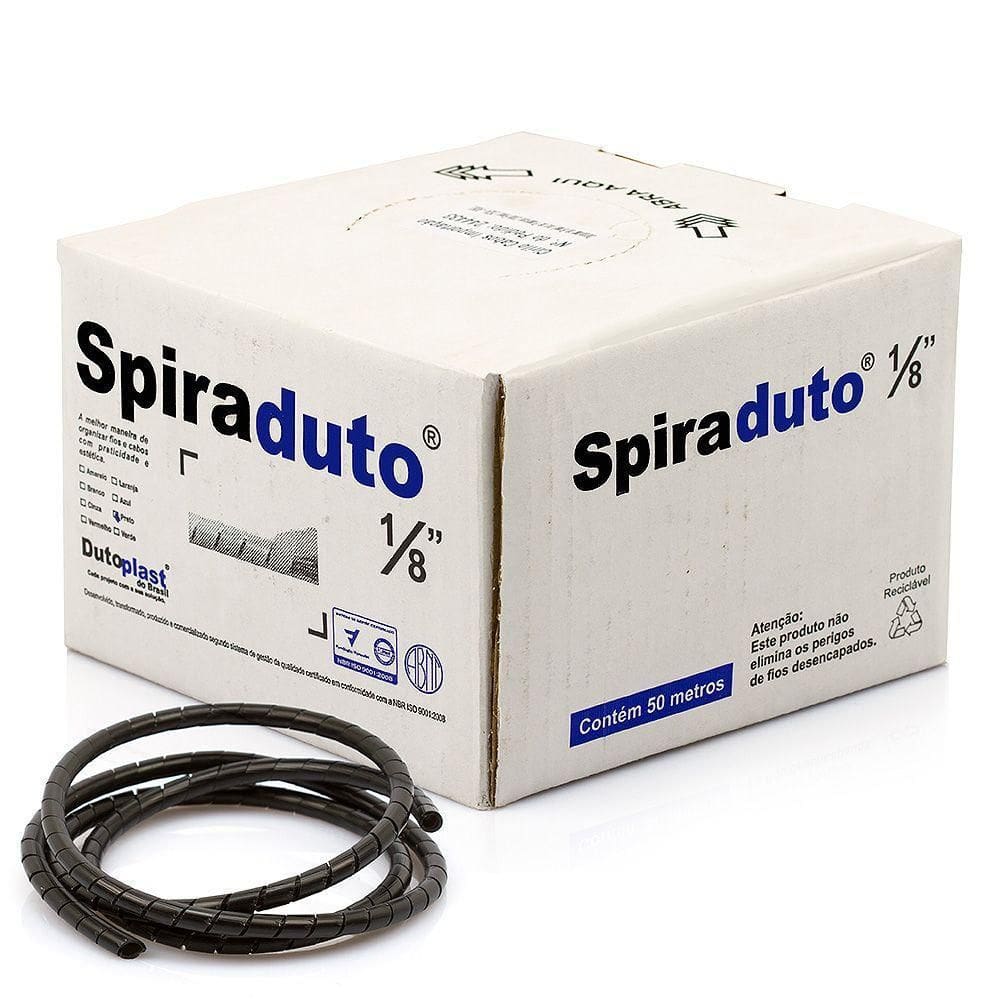 Spiraduto 1/8 Organizador De Cabos - Dutoplast - Preto 25M