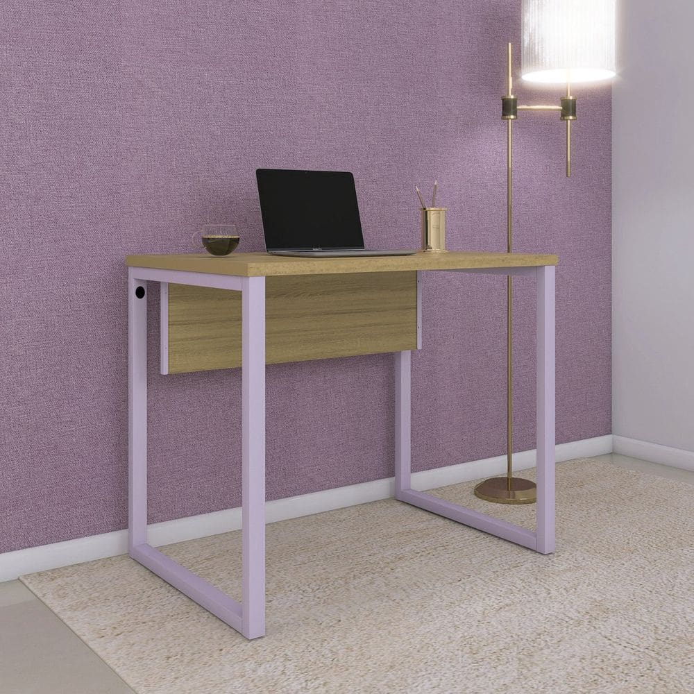 Mesa para Escritório Industrial 90cm P25 Samba/Lilás