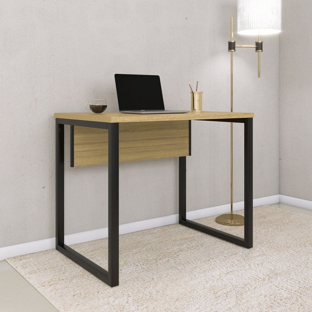 Mesa para Escritório Industrial 90cm P25 Samba/Preto