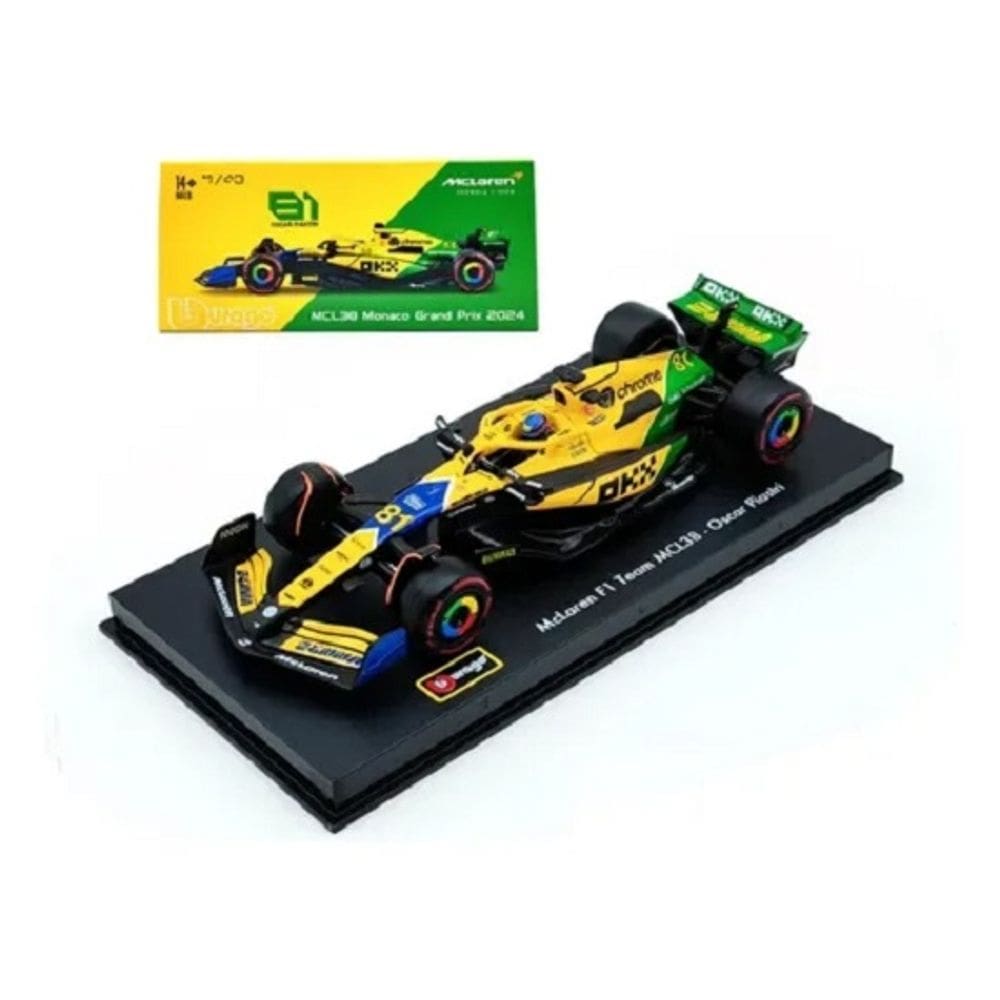 Miniatura Metal 1/43 C/ Piloto Caixa Acrilica Formula 1  2024 McLaren F1 MCL38 Oscar Piastro 81 – Burago
