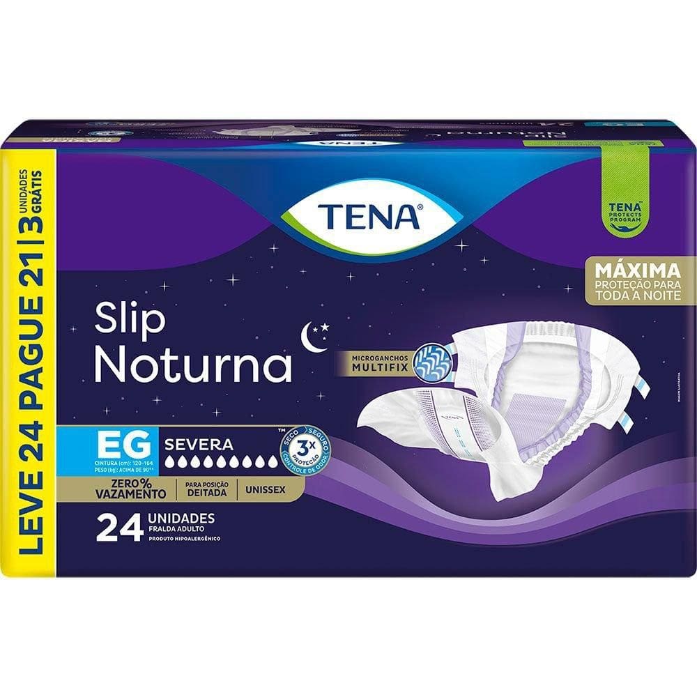 Fralda Geriátrica Tena Slip Noturna EG Leve 24 Pague 21 unidades