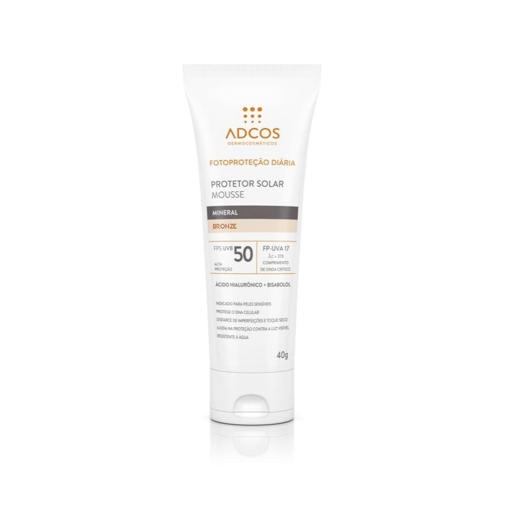 Mousse Mineral Adcos Protetor Solar Fps50 Cor Bronze 40G