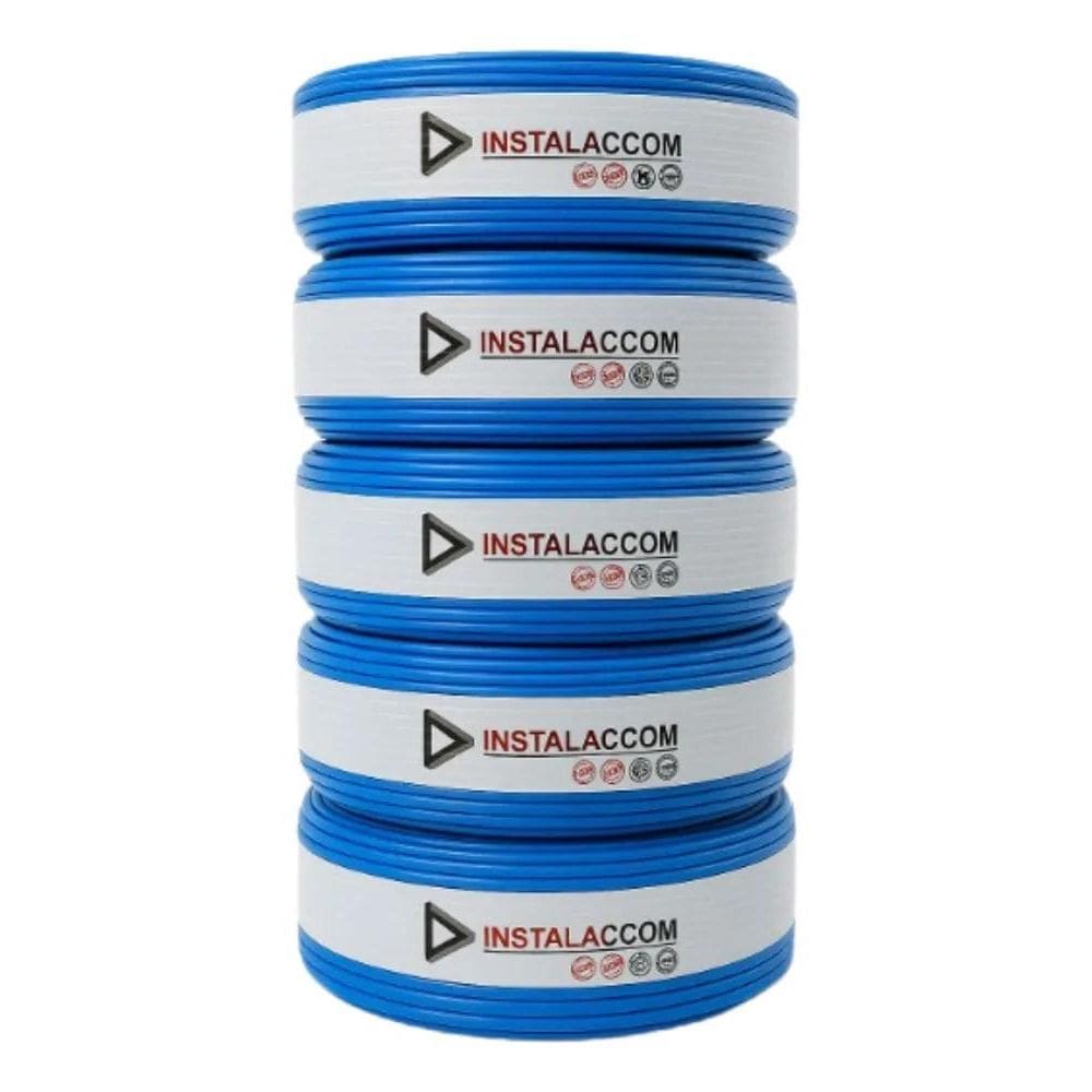 3X Azul Fio Elétrico 1,5Mm Cabo Flexível 1 5Mm Rolo 100M Met
