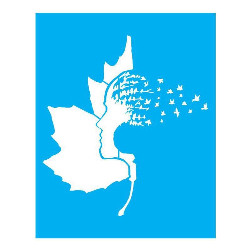 Stencil Tamako Folha Imagem - 20X25Cm - Ref B698