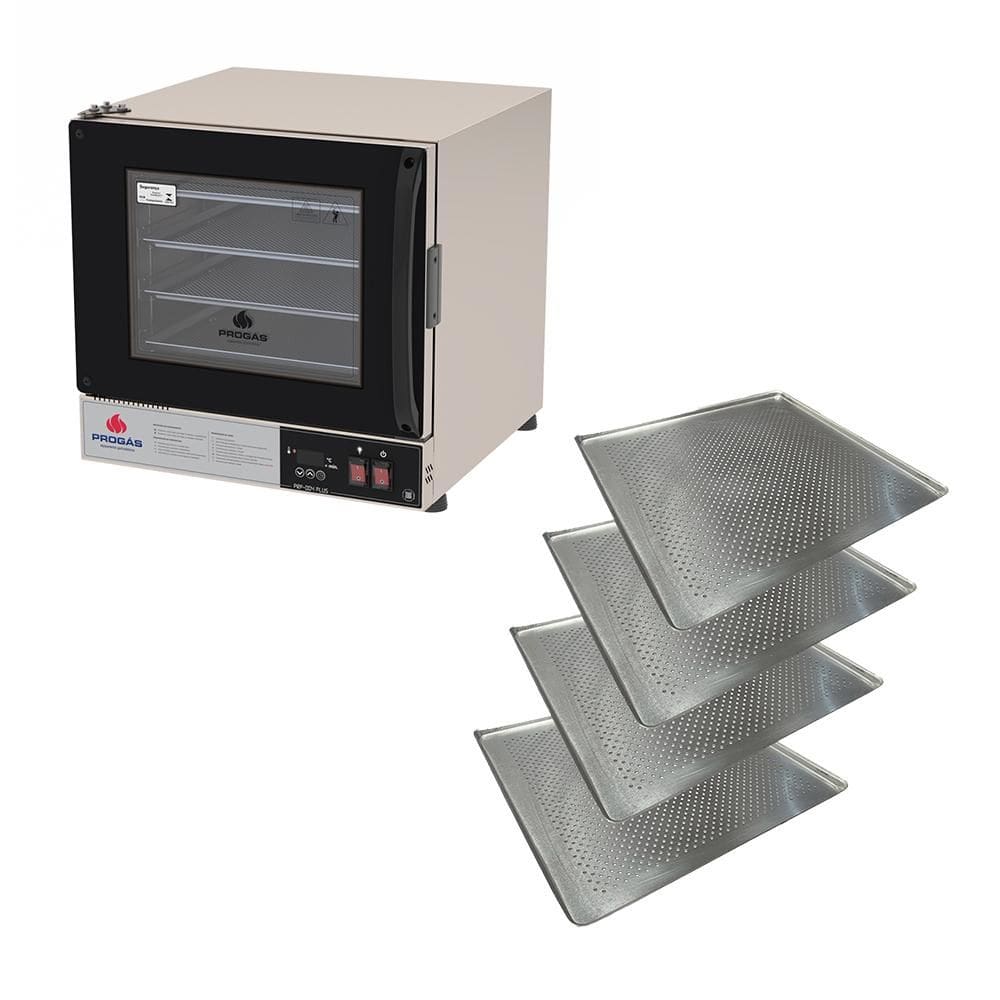 Forno Turbo Prp-004 Plus 127v Preto Progás + 4 Assadeiras Cimapi