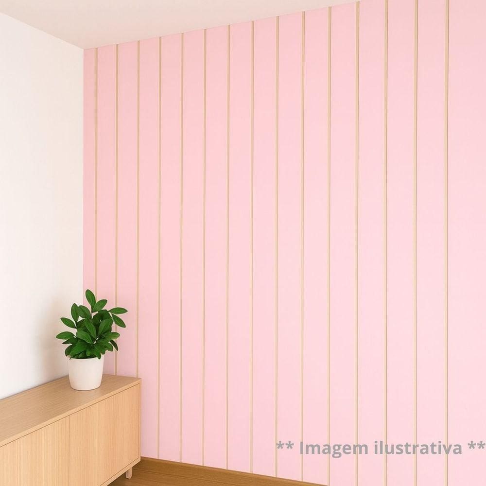 Painel Ripado Parede Versátil Kit 100 Placas Mdf 45 X 11 Cm Rosa