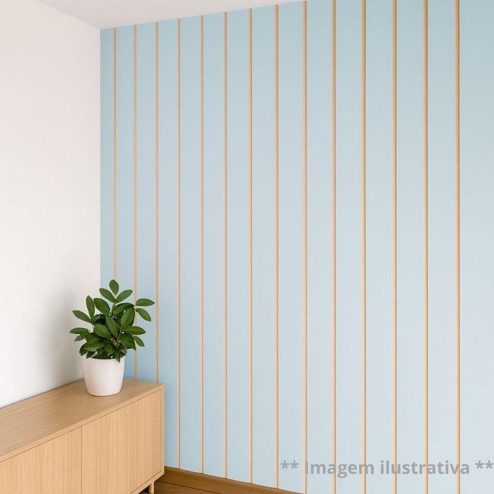 Painel Ripado Parede Versátil Kit 20 Placas Mdf 45 X 11 Cm Azul