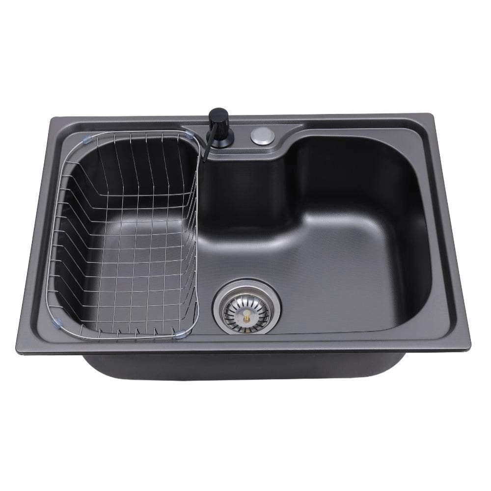 Cuba Gourmet para Cozinha com Acessórios Aço Inox 201 Texturizado 42x60cm Preto Carajás