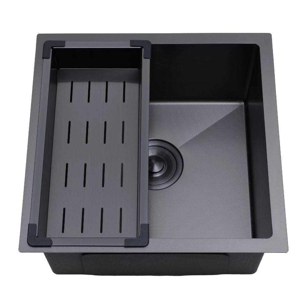 Cuba Gourmet para Cozinha Aço Inox 304 Texturizado 44x44cm Preto Terena