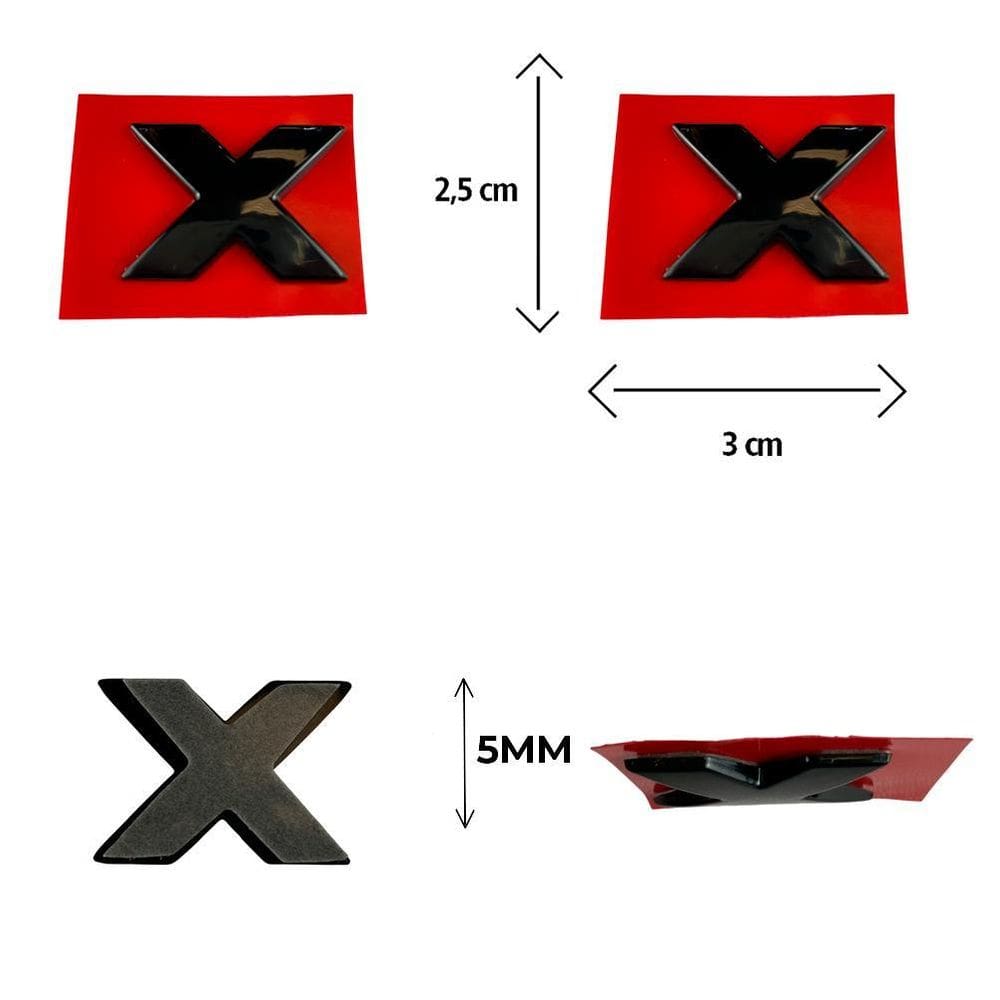 Letra Avulsa Black Piano Do Emblema De Carro Letra X