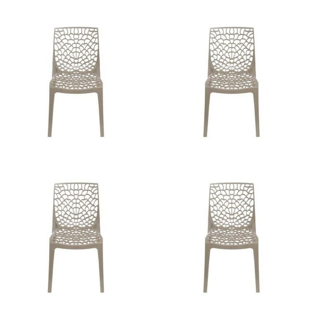 Kit com 4 Cadeiras para Sala de Cadeira Gruvyer  Cinza