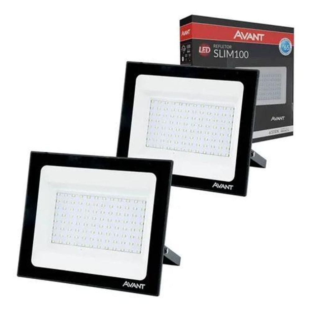 3X Kit 2 Refletor Avant 100W Led 6500K Branco Frio Externo I