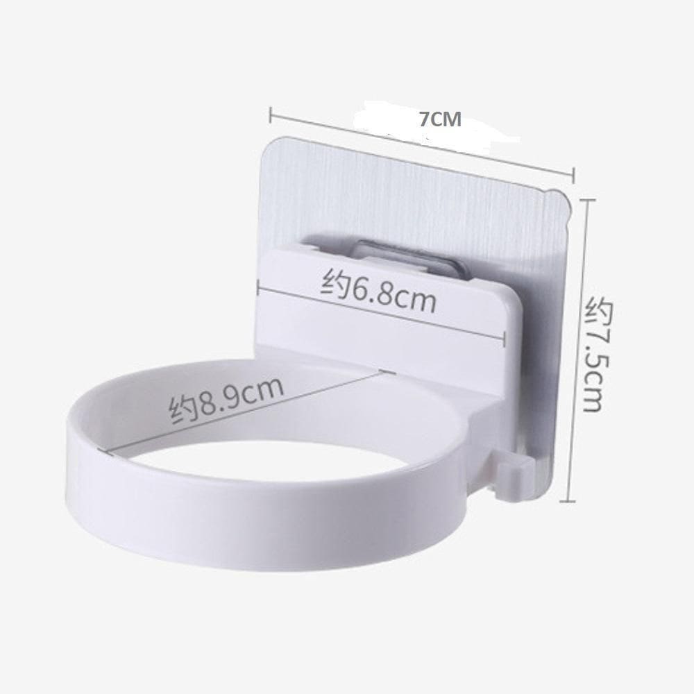 Suporte Para Secador De Cabelo Adesivo 2 Em 1 Com Gancho Organizador De Fios Sem Furo Para Banheiro