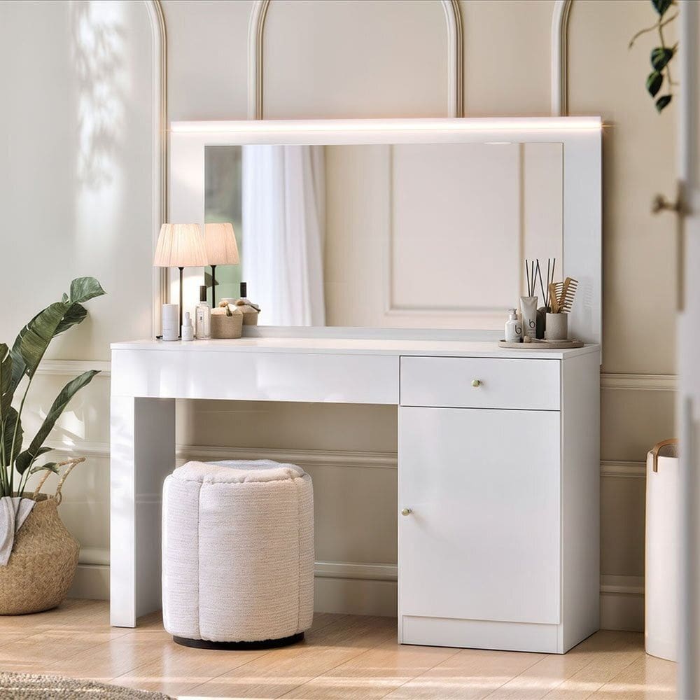 Escrivaninha Penteadeira Camarim Nina Branco Fosco