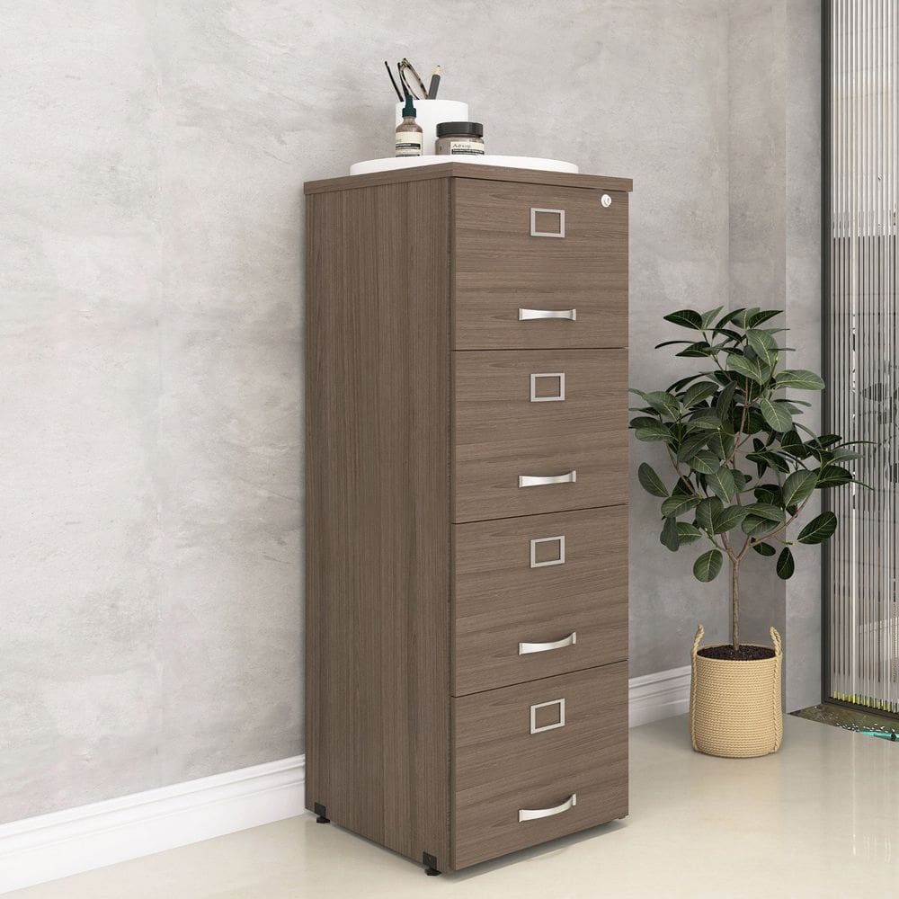 Arquivo de Madeira 4 Gavetas Of04gp25 Walnut