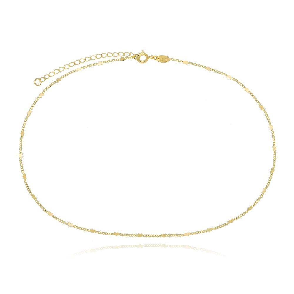 Choker Pequenos Corações Banhada A Ouro 18K