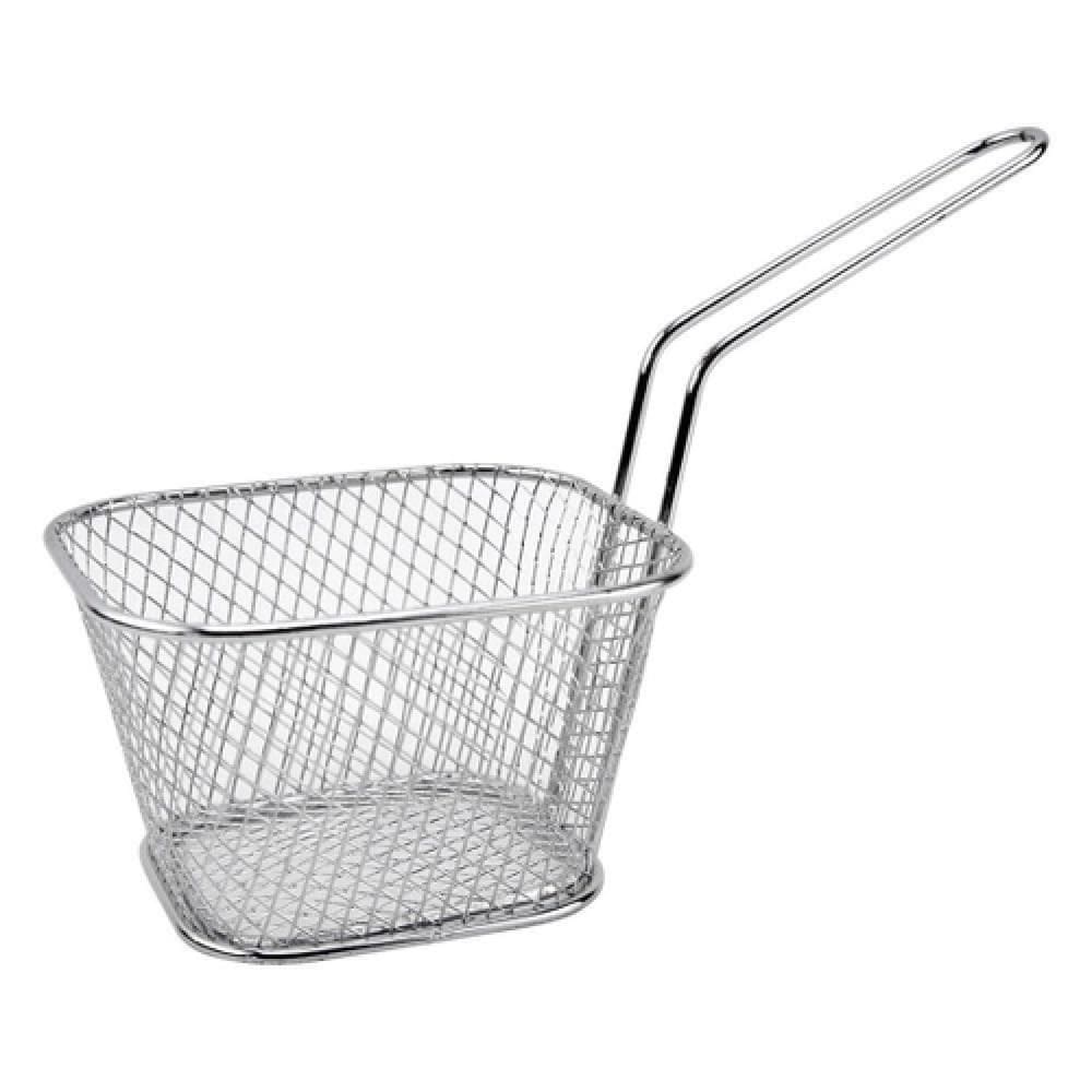 Mini Cesto Para Frituras Em Aço Inox Com Alça Servir Batata Frita, Frango, Porções E Aperitivos