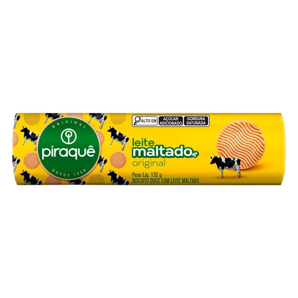 Biscoito Piraque Leite Maltado 132g