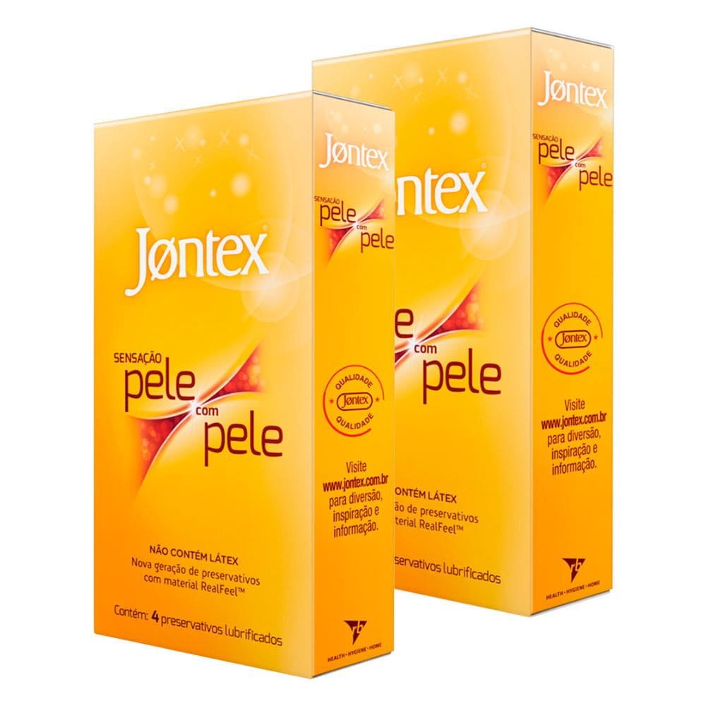 Kit 2 Preservativo Jontex Sensação Pele com Pele 4 Unidades