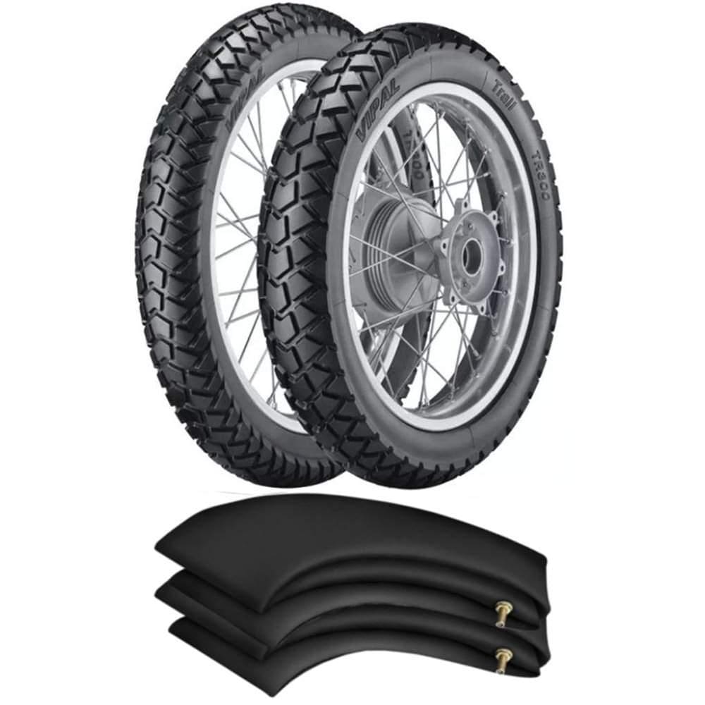 Kit Pneu Xtz 250 Lander Tenere Xtz 125 110/80-18 + 80/90-21 Tr300 Vipal