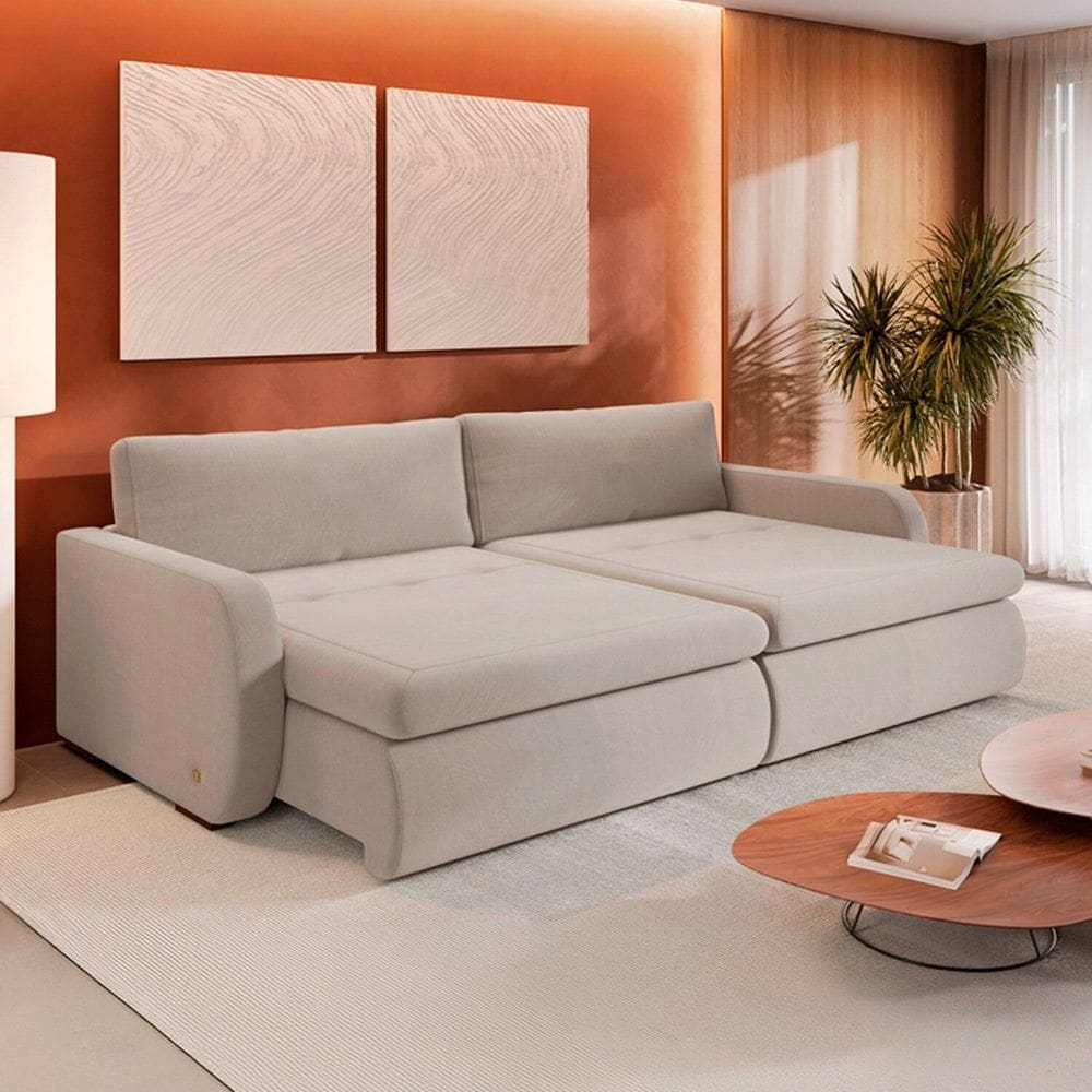 Sofá Retrátil e Reclinável 3 Lugares 160cm Sunset Cru