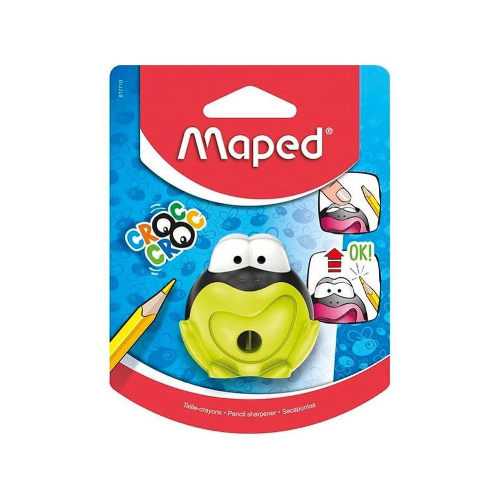 Apontador c/ coletor Croc Croc Sapo 1 furo 017710 Maped