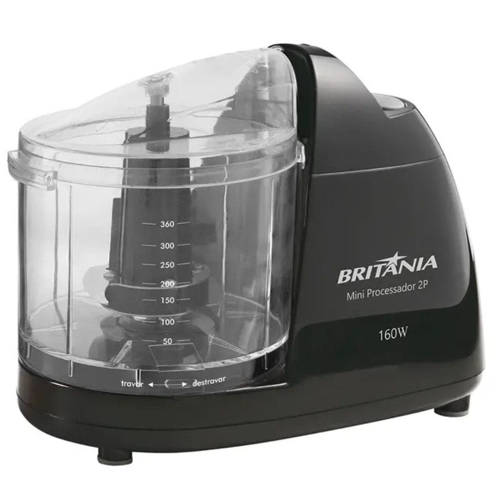 Mini Processador de Alimentos 360 ml Britânia Pulsar 2P 160W