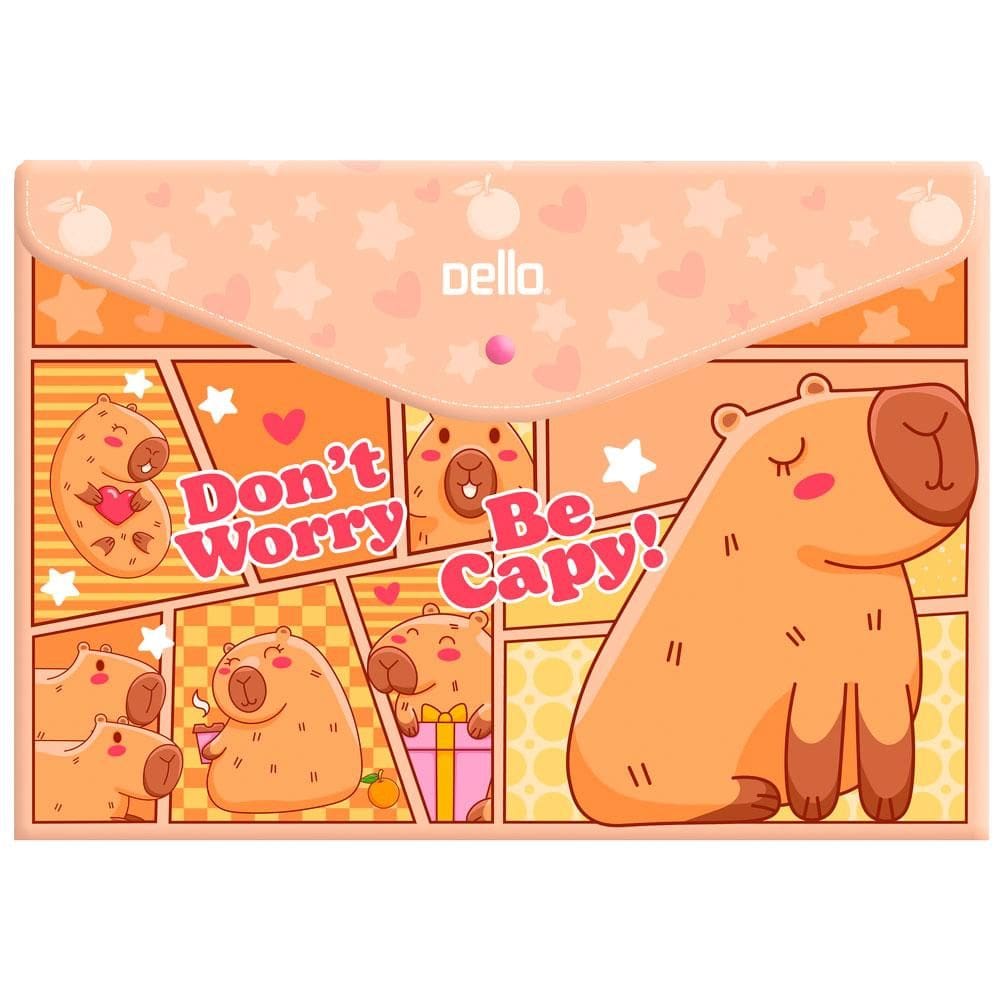 Envelope plástico com botão A4 Be Capy Laranja 0018.10 Dello