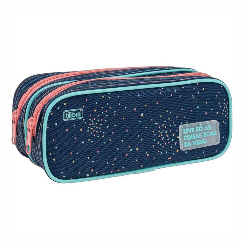 Estojo escolar duplo c/ zíper 336700 Académie Dots - Tilibra