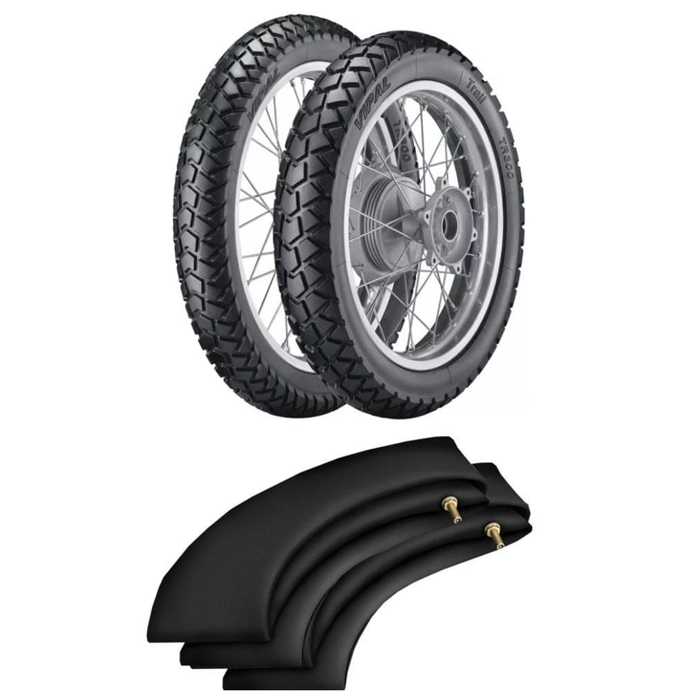 Kit Pneu 410-18 + 90/90-19 Tr300 Vipal